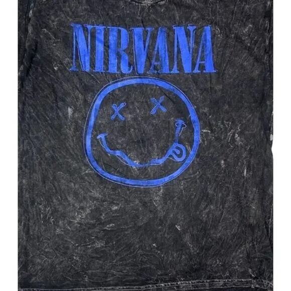 Nirvana Nevermind Smiley Short Sleeve Unisex Band T Shirt Crew Neck XL Grey - Picture 14 of 15